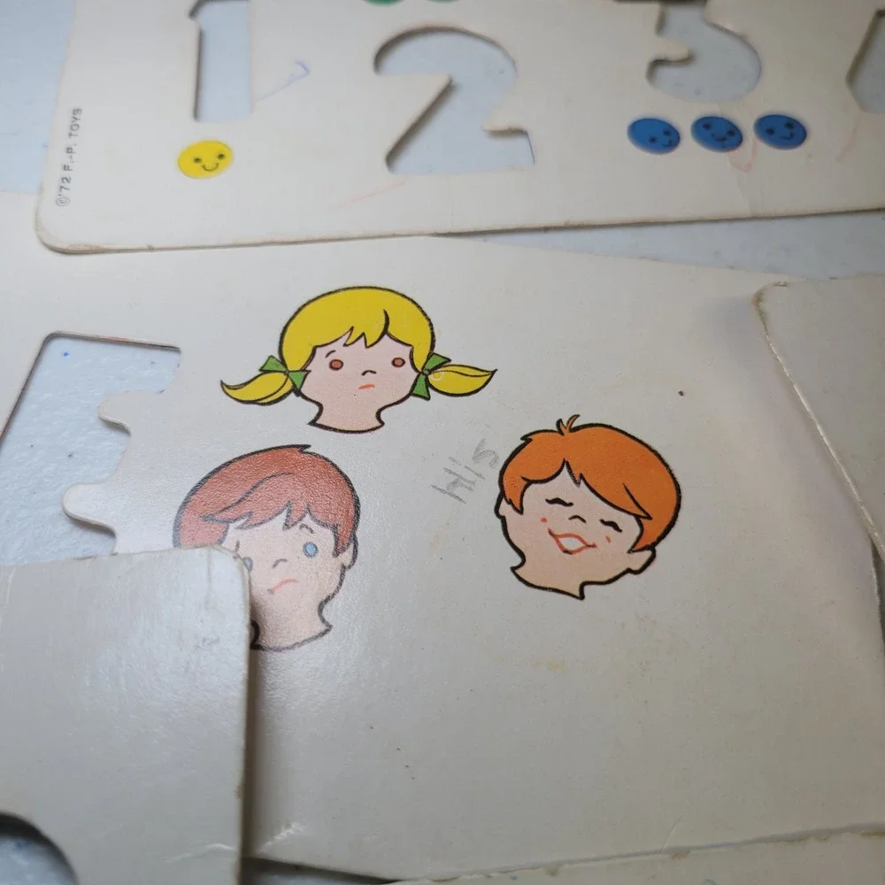 Vintage Fisher Price School Days Desk‎ Chalk Magnetic Letters Stencils 1972